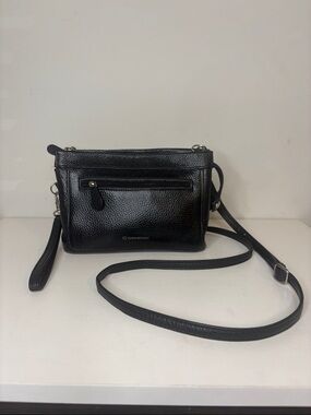 Giani Bernini Black Pebbled Leather Compact Crossbody